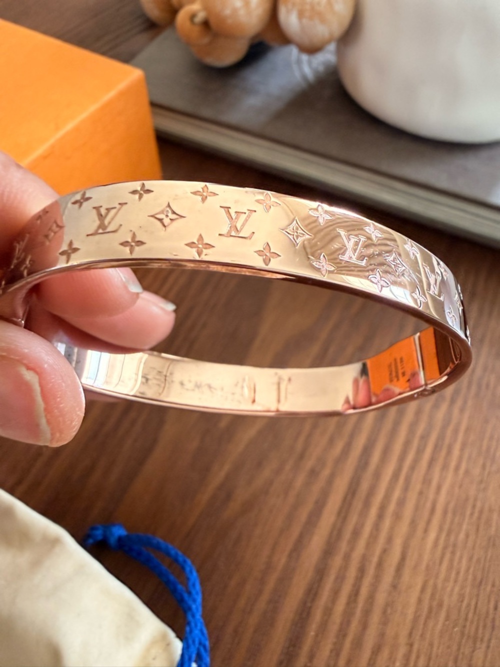 Louis Vuitton Nanogram Cuff Bracelet M - Picture 7 of 13